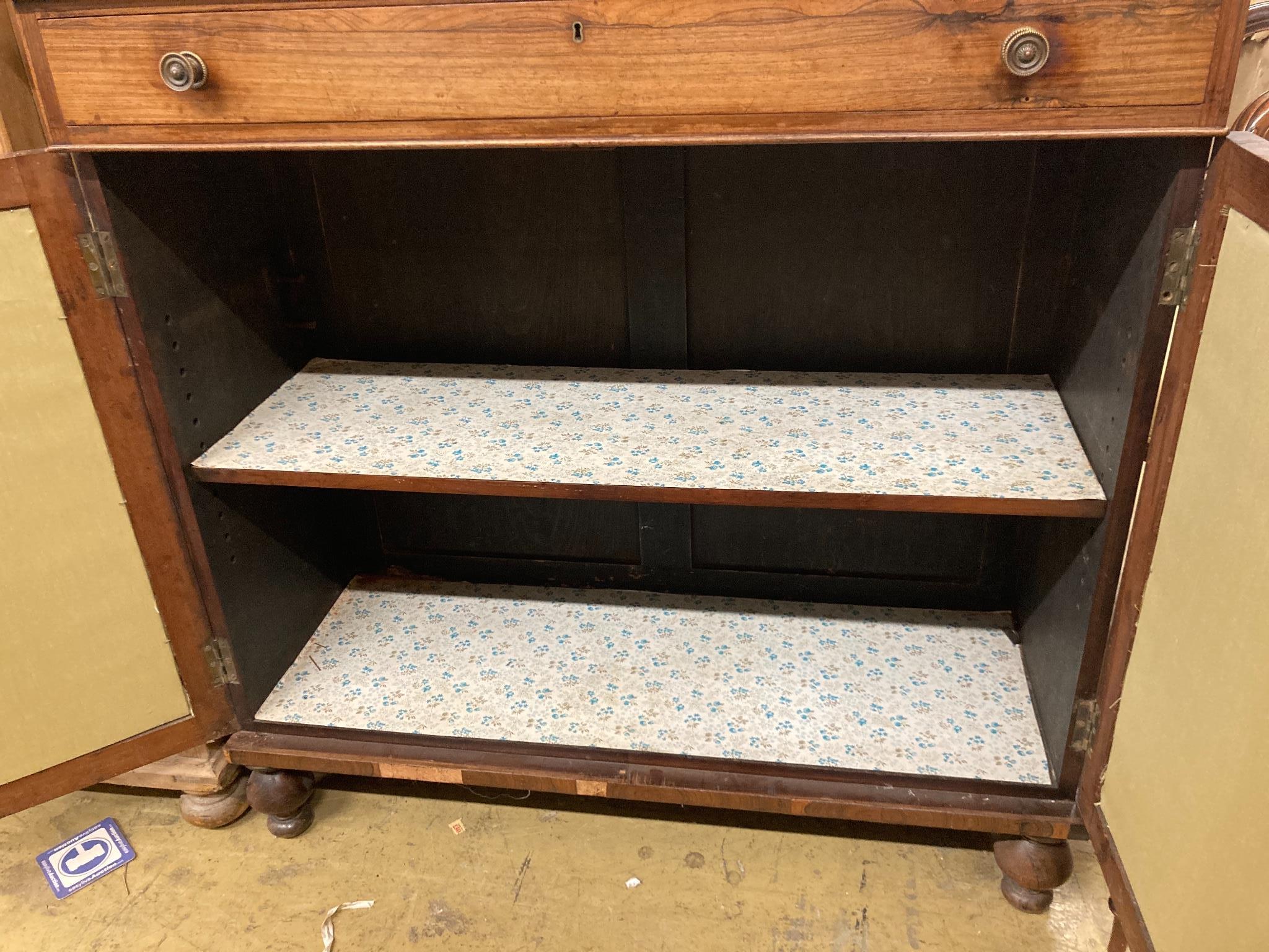 A Regency rosewood chiffonier, width 99cm depth 39cm height 150cm